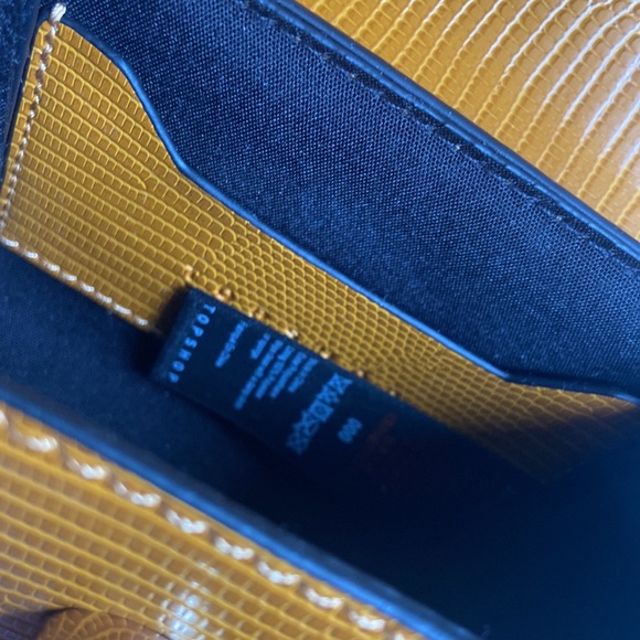 Y2K Topshop mini bag crossbody purse yellow brown gold hardware - Picture 10 of 16